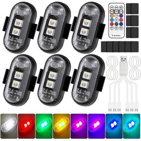 kabellose LED-Leuchten fürs Auto mit Fernbedienung, kabellose LED-Blitzlichter in 8 Farben für Auto, Motorrad, Drohne, Fahrrad (JXLGV) (1/5)