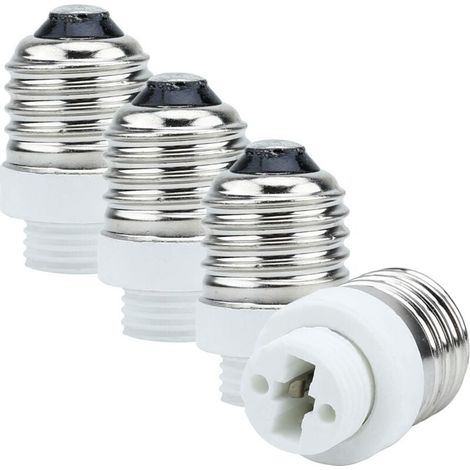 4x Lampenfassungsadapter E27 G9 in WEISS - 4er Set Umformatierungskonverter für Lampenfassungen für Glühlampen, LED, Halogen, Energiesparlampen (1/4)