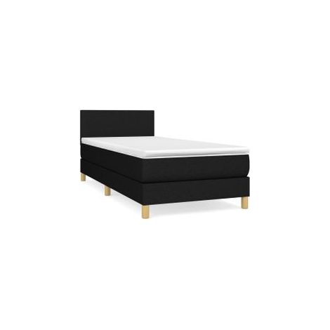 Sommier à lattes de lit et matelas Noir 80x200 Tissu (1/5)