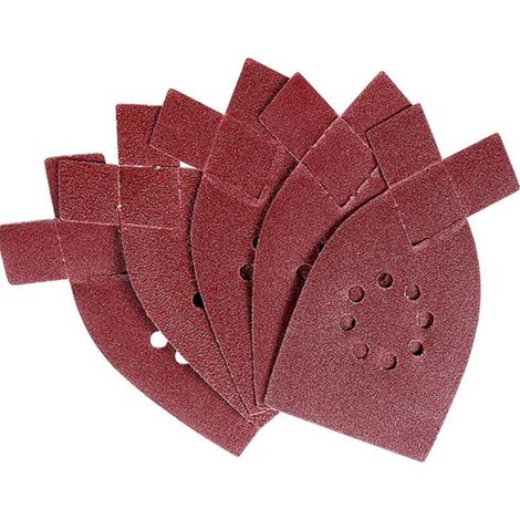50 feuilles abrasives, grain 40, papier de verre, triangles de ponçage adaptés à la ponceuse orbitale de détail Black & Decker