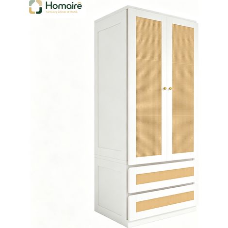 Kleiderschrank und Polyester 70 x 55 x 170 cm weiß aus Holz mit Stauraum HOMAIRE (1/5)