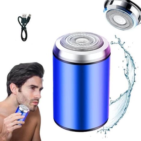 Mini rasoir électrique Sopami,mini rasoir électrique portable, rasoir électrique étanche rechargeable par USB, 1pc(Blue) (1/4)