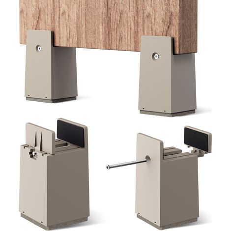 Lot de 4 rehausseurs de lit réglables de 10,2 cm avec pince à vis - Résistants - Convient aux rehausseurs de meubles de 0 à 5,1 cm de largeur - Pour canapé et table - Blanc - A (1/5)