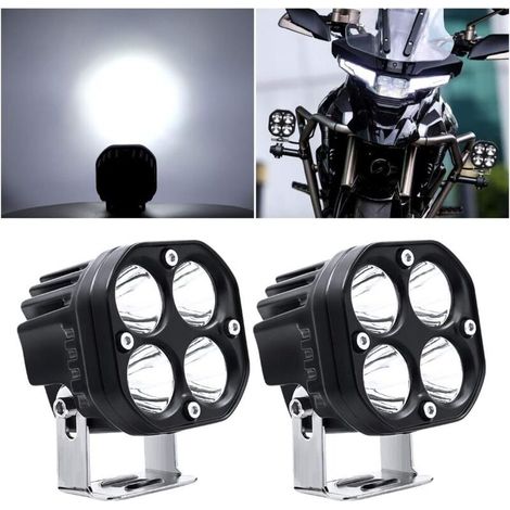 Phare de Travail LED 12V,40W Moto Feux Additionnels LED Spot Flood Feux Antibrouillard 24V 12000Lm LED Phares Avant Off Road Phares Supplémentaires pour Voiture Camion Tracteur SUV Bateau 2Pcs