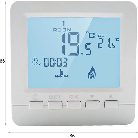 Termostato Digitale Con Tasti Programmabile Per Caldaia A Gas Murale Da Parete Alimentato Con 2 Pile AA (1/3)
