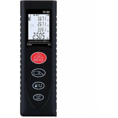 Laser-Entfernungsmesser, tragbares Lasermessgerät mit Hintergrundbeleuchtung, Distanzmessung für Volumen/Fläche/Pythagoreische Gesetze, Batterien enthalten (60 m) (1/4)