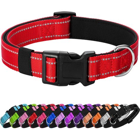 Collier réfléchissant pour chien avec rembourrage en caoutchouc souple et respirant et boucle à dégagement rapide. (1/5)