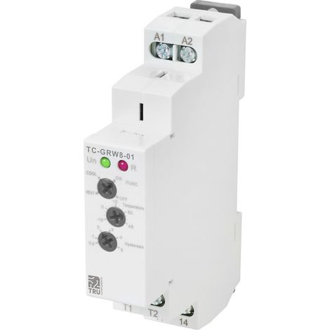 TRU COMPONENTS TC-GRW8-01  Temperaturregler NTC -15 bis 45 °C Relais 16 A (L x B x H) 90 x 18 x 64 m (1/5)