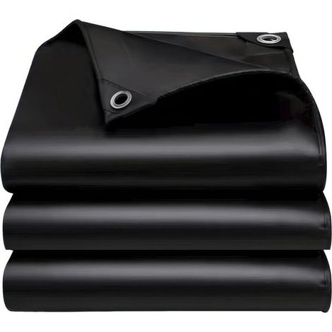 Robust waterproof tarpaulin 2x3m, reinforced edges, UV resistant, suitable for camping, roofs and other outdoor locations, black. (1/5)