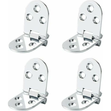 Charnières de Table Pliantes Connecteur Rabattable Montage de Meubles en Inox Pliant de 180 Degrés, 2.5 mm d’épaisseur, Finition de Chrome en Acier Inoxydable, 4 Pcs (1/4)