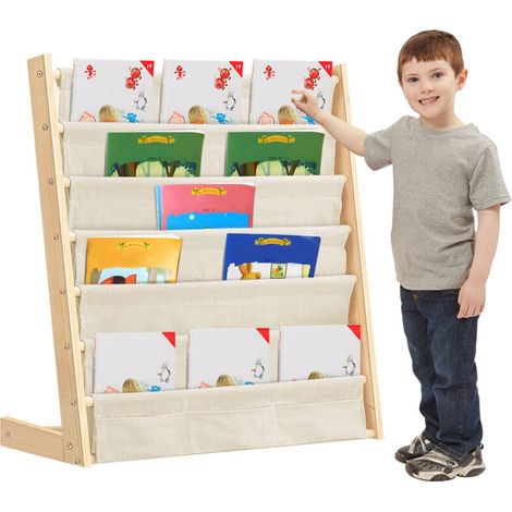 Bibliothèque pour enfants Étagère pour enfants Banc à livres Rangement de livres Étagère à jouets pour chambre d'enfants, salle de jeux, rangement de jouets (1/5)