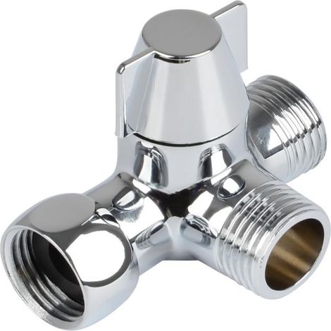 Robinet Inverseur Douche - Vanne Trois Voies 1/2 Pouces - Pour Douche À Main Tête De Douche Et Baignoire - 1 Pièce
