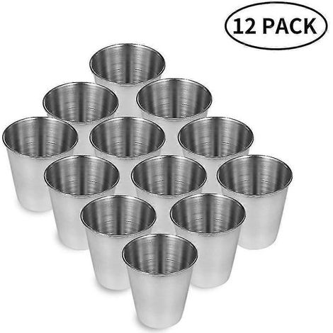 12 Edelstahl-Schnapsgläser für Whisky und Tequila