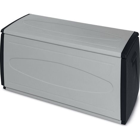 Baule Contenitore da Esterno 120x54x57 cm Multiuso in Polipropilene Prince Box Grigio e Nero (1/5)