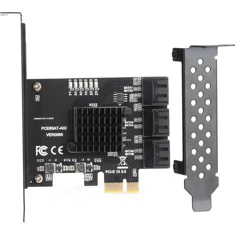 Carte d'extension de disque dur 6,0 Gbit/s PCI‑E vers SATA 6G, 6 ports, adaptateur d'interface de conversion