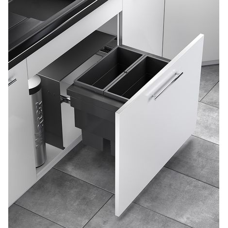 Poubelle encastrable 46L 2 bacs (28+18) AS Cargo Aqua 750 (1/4)