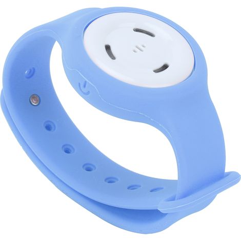 Bracelet anti-moustique ultrasonique USB rechargeable, bleu clair, pour été et extérieur, sans produits chimiques, confortable et étanche, idéal randonnée, camping et pêche. (1/5)