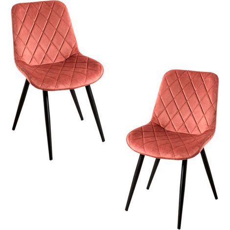Packs Sillas Comedor - Pack 2 Sillas Min Terciopelo - Rosa (1/5)