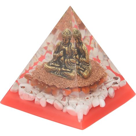Pyramide en Cristal Époxy Bouddha - Pierre Énergétique Artisanale pour Décoration Maison ou Bureau (1/5)