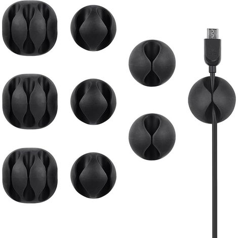 Packung mit 9 robusten Kabelclips, Kabelhalter und Abdeckung für den Schreibtisch, oder (1/5)