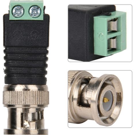 Connecteur BNC Mâle à Vis pour Câble Vidéo Coaxial et Adaptateur Balun (1/5)
