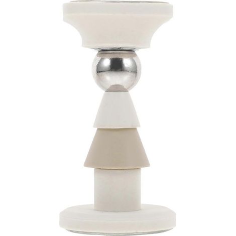 Butée de porte magnétique pour portes en verre, silicone et métal, beige, fixation au sol, ventouse puissante, 9,5 x 5 cm (1/3)