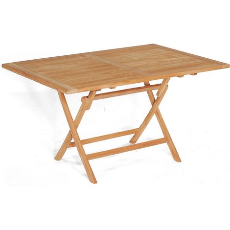SunnySmart Perth Teakholz-Klapptisch Tisch Balkontisch Holztisch 140x95 cm