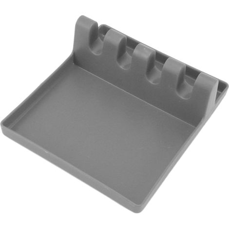 Repose-cuillères multifonctionnel en plastique, porte-cuillères multiple pour plan de travail, gris (1/5)