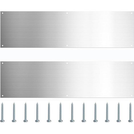 Lntyq – Plaques de seuil de porte en acier inoxydable – Lot de 2 – Résistantes aux rayures – Installation facile avec vis – Pour portes intérieures et extérieures (1/5)