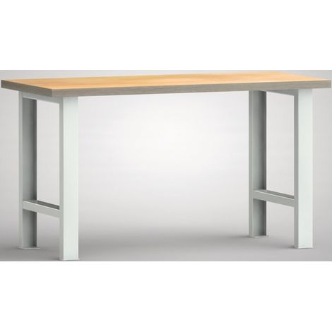 Banco de trabajo L1500xF700xH840mm haya multiplex gris claro