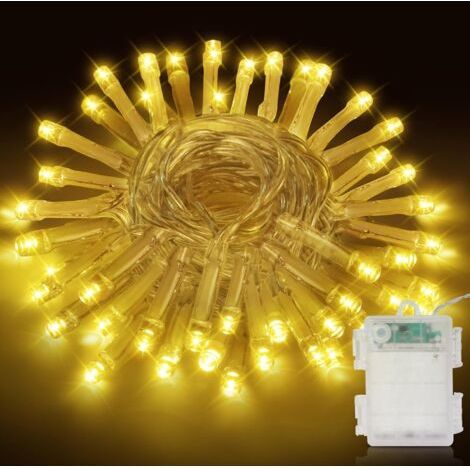QORVA-Ensemble 1 pièce, blanc chaud, 3M 20LED lumières de Noël à piles, lumières de Noël intérieures et extérieures pour balcon, jardin, chambre, fête (1/5)