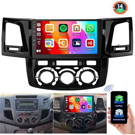 Autoradio Android 15 CarPlay pour Toyota Hilux 2005-2014, navigation GPS, RDS, WiFi - 2+32G (1/5)