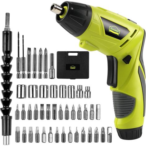 Cordless Electric Screwdriver, 3.6V 3N·m Max Torque USB Drill Set with 1300mAh Battery and 45pcs Screwdriver and Wood Bits Assortment (1/5)