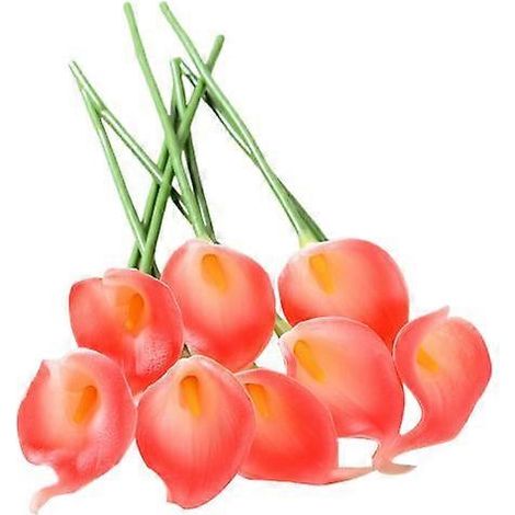 12 branches artificielles de callali commun avec tige, réalistes et réutilisables, pour la maison, les mariages et les fêtes.rouge, orange (1/5)
