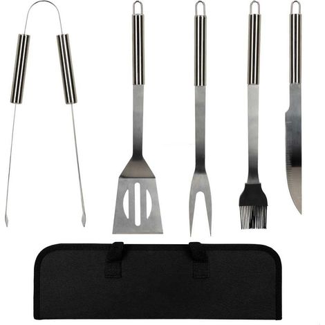 Aktive 5-teiliges Grillbesteck Set Silber