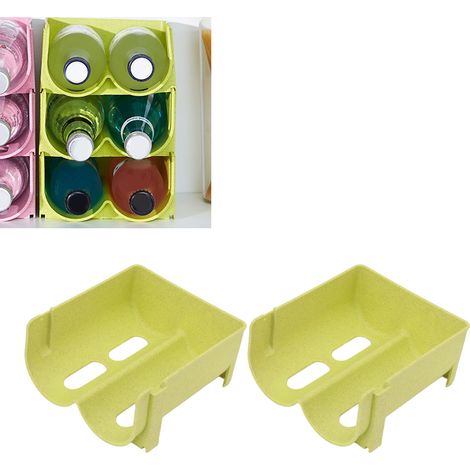 Boîte de rangement créative pour boissons au réfrigérateur, support empilable pour canettes de bière, verte résistante aux chocs (1/5)