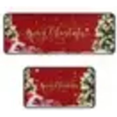 Lot de 2 tapis de cuisine lavables de Noël (40 x 60 cm + 40 x 110 cm) - Joyeux Noël (1/3)