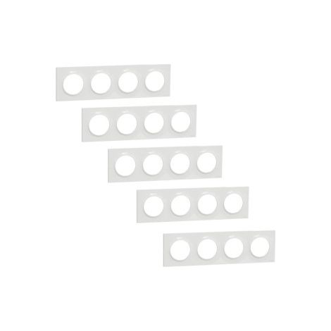 Schneider - Odace 2011 - Styl - LOT de 5 Plaques 4 postes - Entraxe 71 mm - Blanc - Ref. : S520708x5 (1/3)
