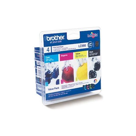 Brother LC980 Pack Druckerpatrone 4 Stück(e) Original Standardertrag Schwarz, Cyan, Magenta, Gelb