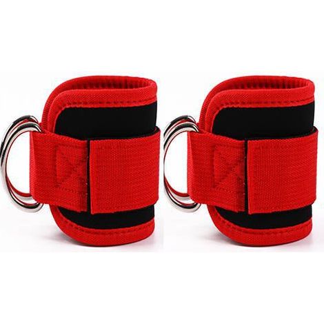 paire de sangles de cheville, bandes de résistance pour chevilles, sangles de poignet, sangles rembourrées, anneau en D réglable pour machine à câbl (1/5)