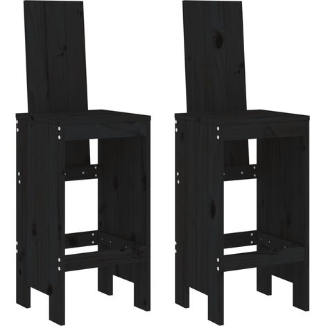 Maison Exclusive - Barhocker 2 Stk. Schwarz 40x42x120 cm Massivho