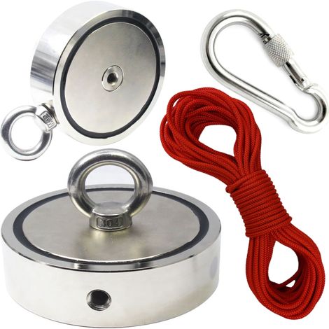Soporte magnético con imán de neodimio de 100 kg + cuerda Kraft&Dele (1/5)