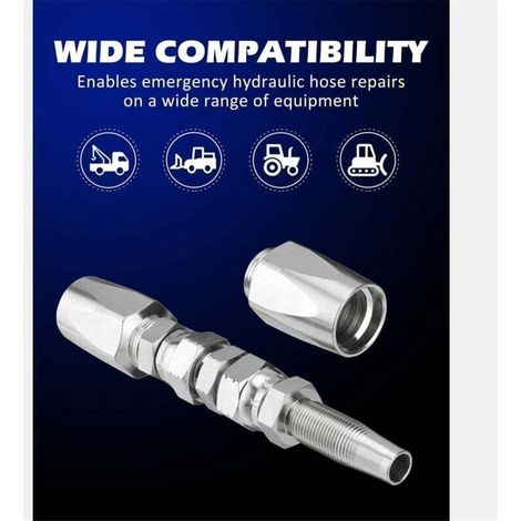 Grid Cool – Kit de réparation de tuyaux hydrauliques réutilisables 3/8 po – 2 raccords étanches pour réparations d'urgence – Compatible avec R2/R16/R17/R19 (1/5)