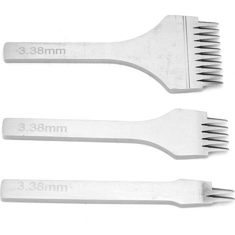 Lot de 3 poinçons en cuir PrO Stitch 2.7/3.0/3.38/3.85mm pour couture manuelle - Outil de perçage (3.38mm) (1/5)