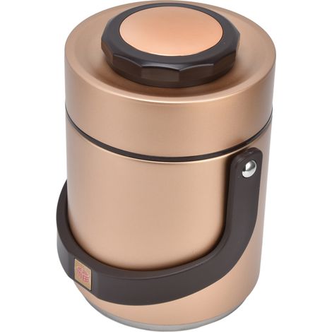 Boîte repas isotherme 1,5L en acier inoxydable 304, compartiments séparés, grand format pour étudiants et adultes, thermos à lunch scellé, couleur dorée. (1/5)