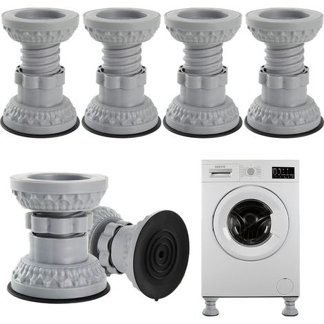 Lot de 4 coussinets de pieds en caoutchouc – Réglables jusqu'à 10 cm – Antivibrations pour machines à laver et autres appareils (1/5)