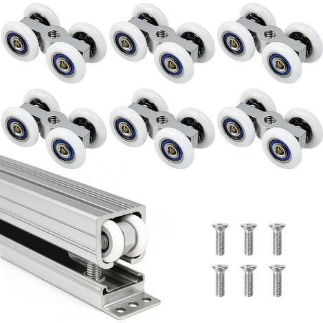 6 x Sliding Door Rollers for Sliding Door Wardrobe 20mm Diameter Shower Door (1/5)