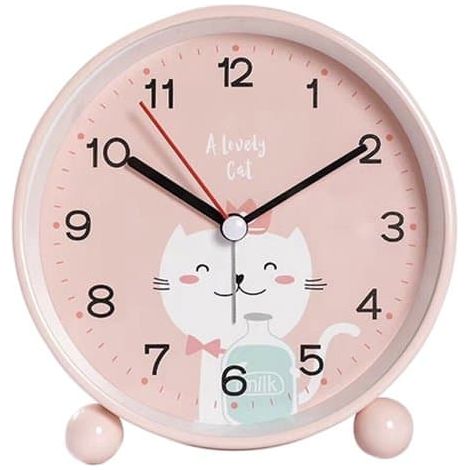 Réveil enfant - Motif dessin animé - Veilleuse créative - Idéal pour les écoliers - Joli motif chat - Format compact - Filles et garçons - 1 pièce (1/5)
