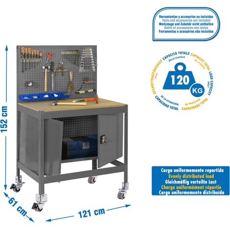 Simonrack Banco da lavoro senza viti grigio e legno pratico