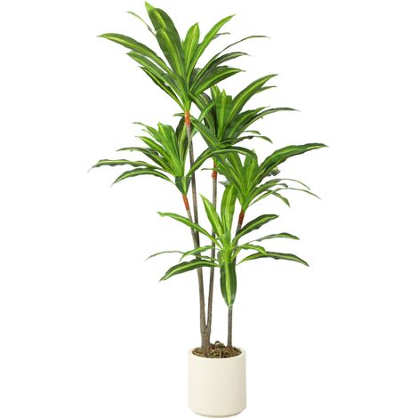 HOMCOM 150cm Lifelike Fake Tree with Bendable Trunks for Home Decor, Green (1/5)